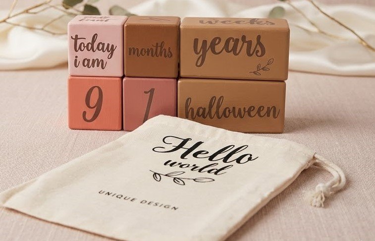 Baby Milestones Wooden -Pink Color