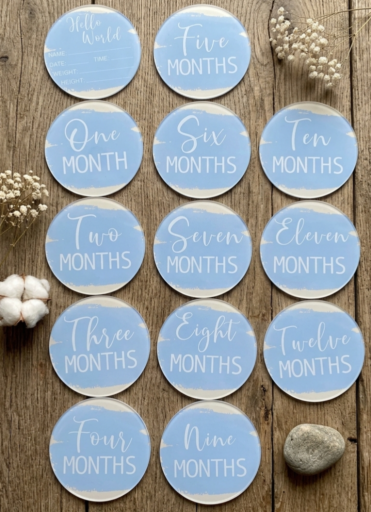 Milestones acrylic discs light blue Color