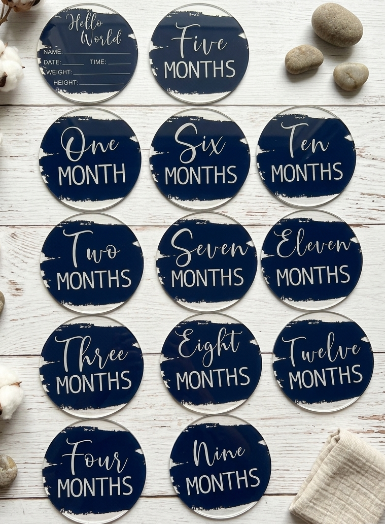 Milestones acrylic discs Navy Color - Image 2