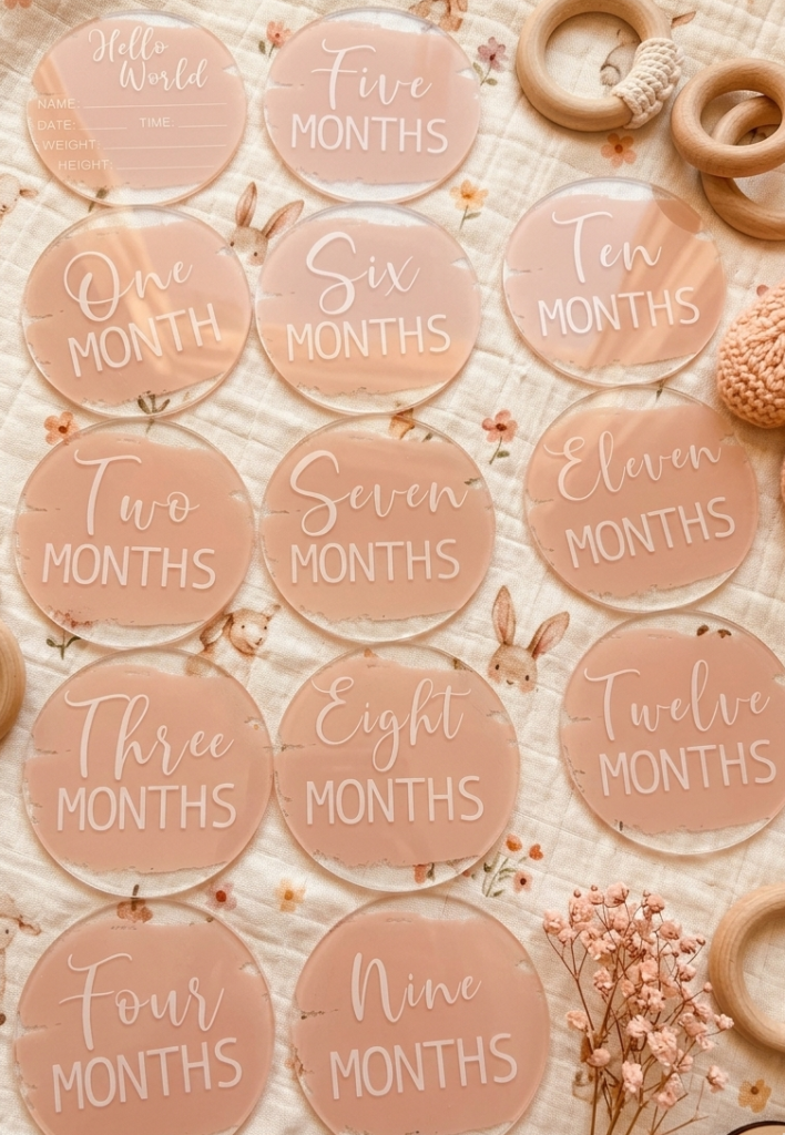 Milestones acrylic discs Peach Color